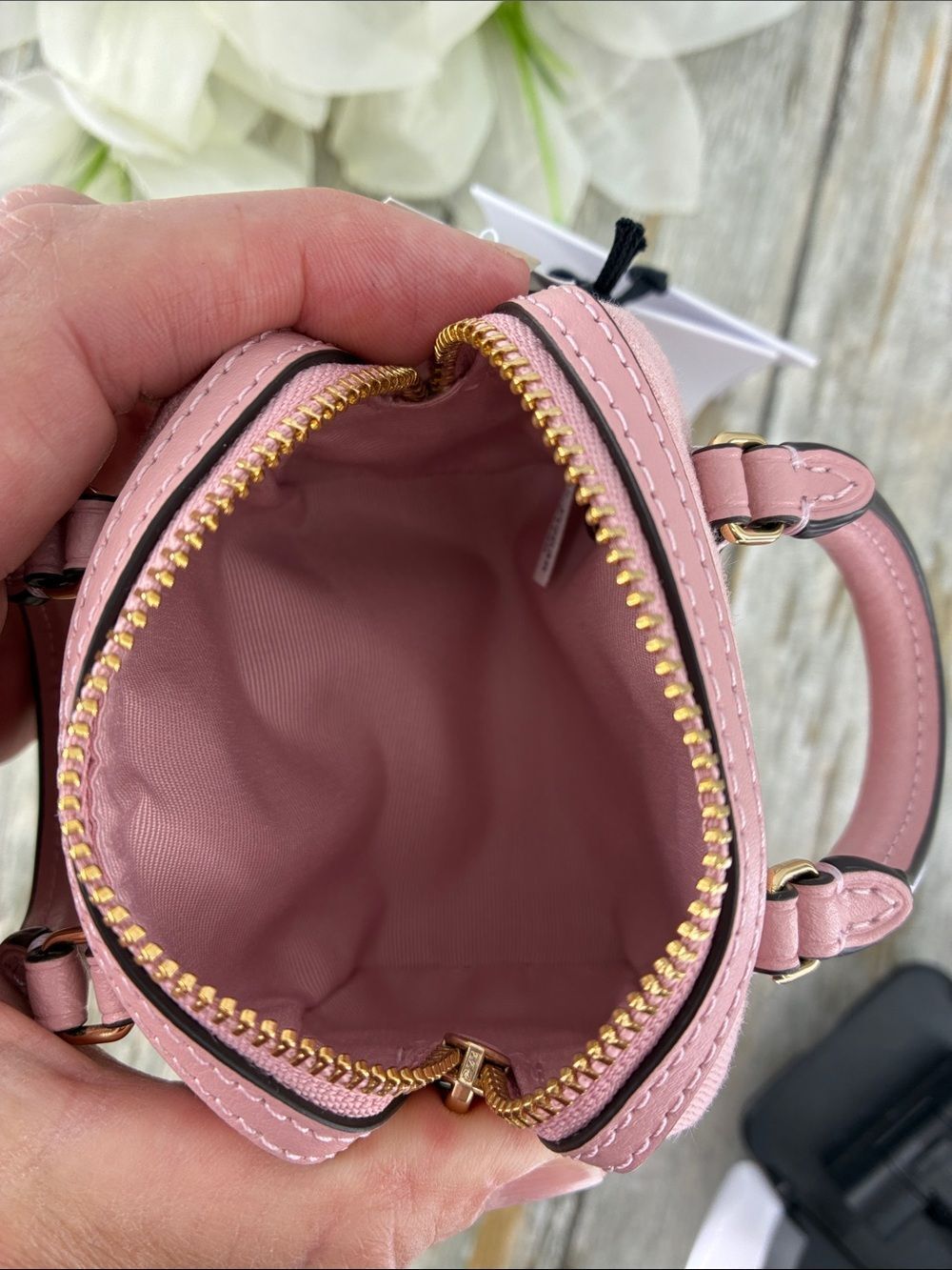 Coach Mini Rowan Bag Charm In Signature Denim Purse - Picture 7 of 7